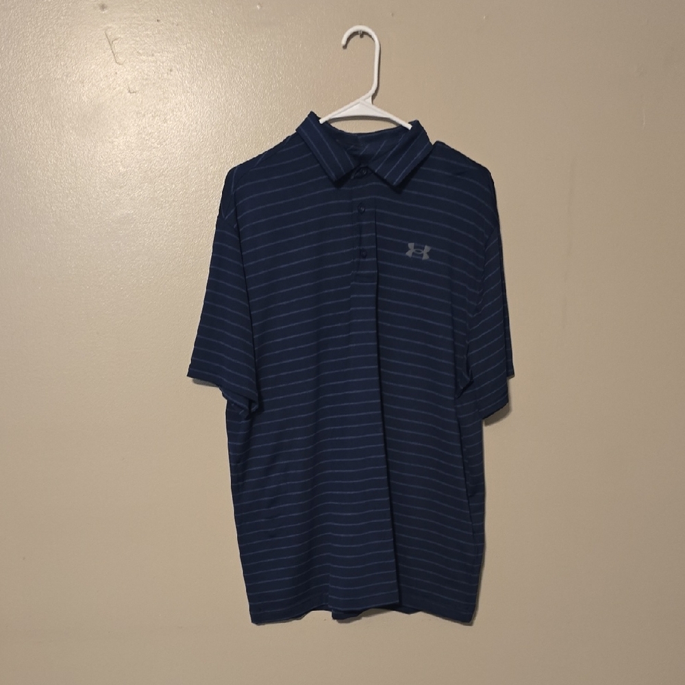 Under Armour Playoff Polo Golf Navy Blue‎ Mens Size Large